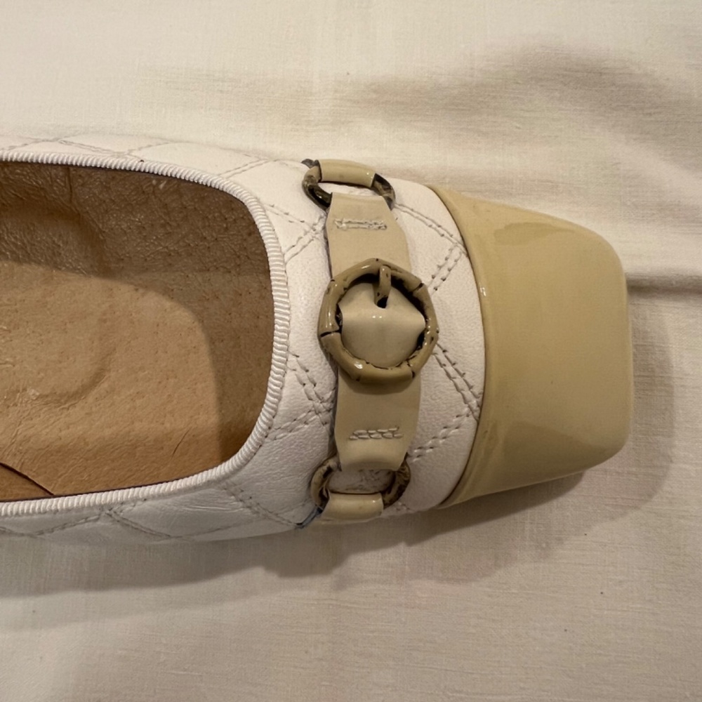 Delman Bergdorf Goodman Cream Phoenix-GN Glove Nappa Quilted Shoes--Size 10 M - Picture 10 of 16